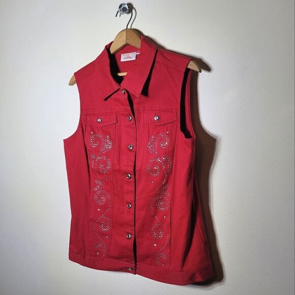 Quacker Factory Vest Rhinestone Sparkle & Shine NWT - Picture 3 of 8